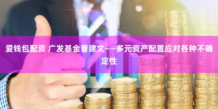 爱钱包配资 广发基金曹建文——多元资产配置应对各种不确定性